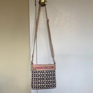 Spartina 449 Pink, Tan and Black Crossbody Bag